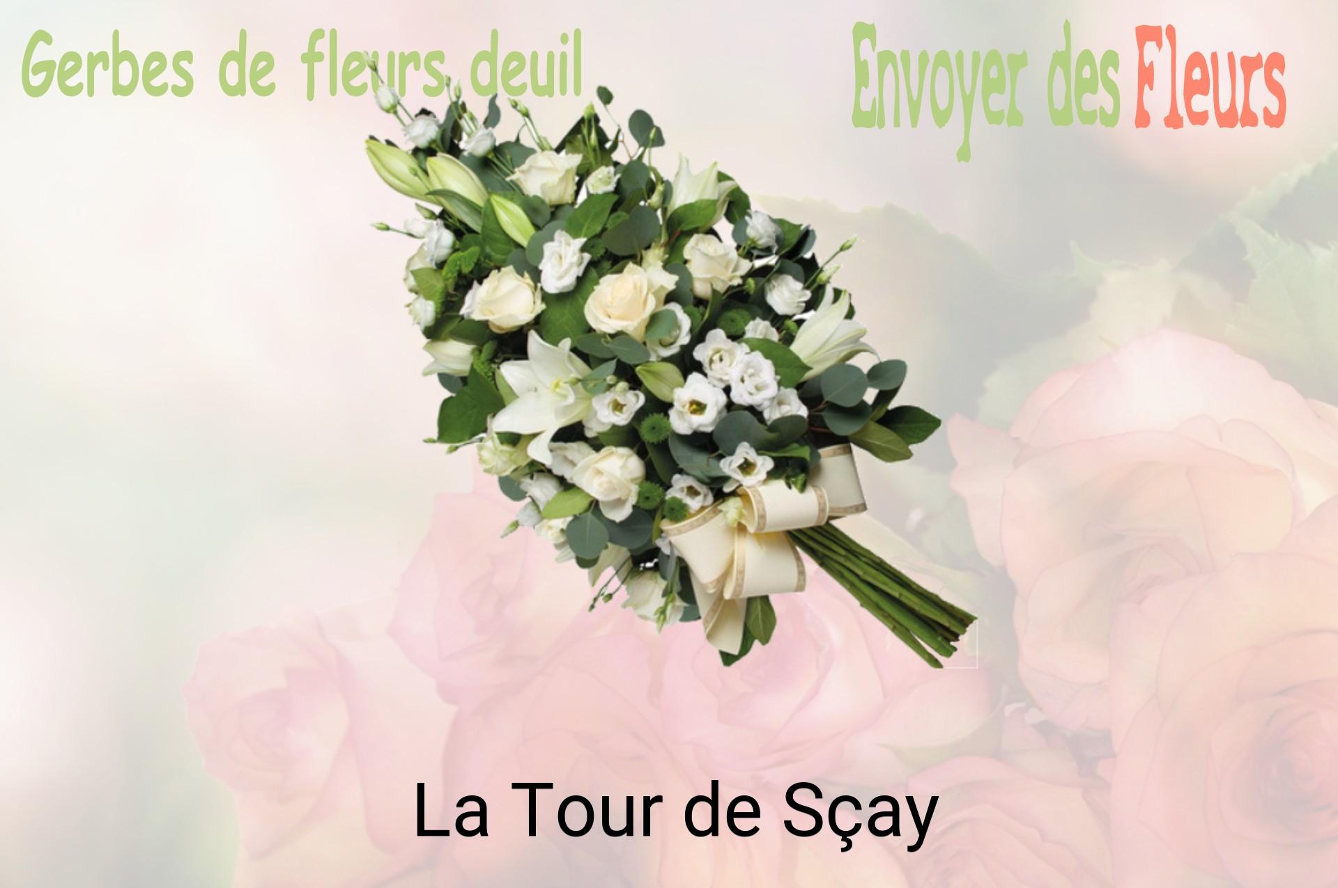 Gerbe de fleurs de deuil livrée à La Tour-de-Sçay